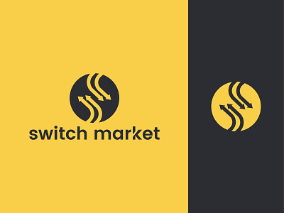 switch market Logo best logo branding creative logo design graphicdesign minimal logo negative space new logo switch market logo typography vector