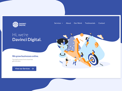 DaVinci Digital Homepage Redesign branding design illustration web website