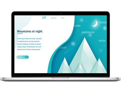 The Mountains at Night design graphic art graphic design photoshop photoshop cc ui ui design web design