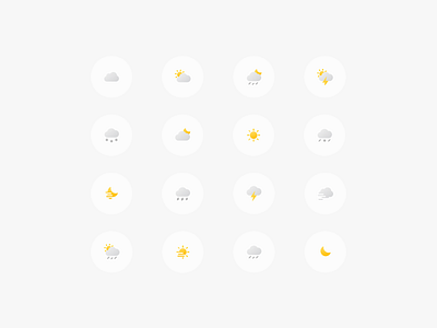 Weather Forecast App | Icons cloud color fog forecast haze icons icons set moon predictions rain sun weather weather icons
