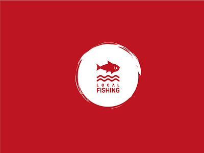 Local fishing brand identity illustration logo