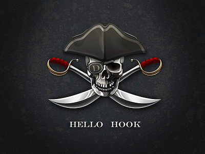 Hook skull，pirate，sword