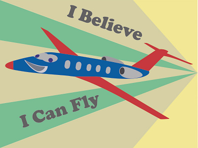 I believe I Can Fly animation branding clean design flat icon illustration jet logo vector