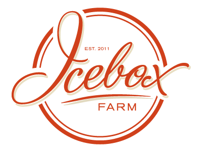 Icebox Farm Logo Concept (Red) adios farm icebox logo script