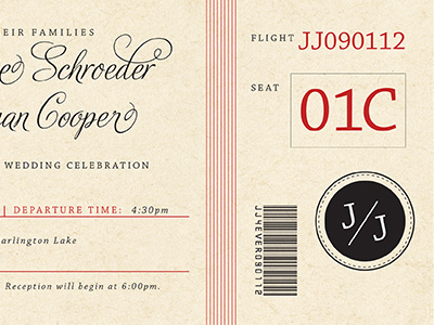 Boarding Pass Wedding Invitation