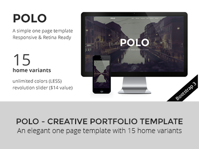 POLO - Simple & Elegant Responsive One Page HTML5 creative designova one page parallax portfolio template themeforest
