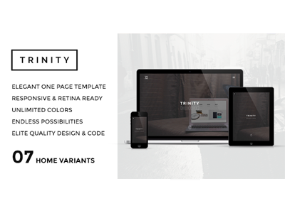 TRINITY - Elegant One Page Parallax Template creative designova elegant one page parallax portfolio template themeforest