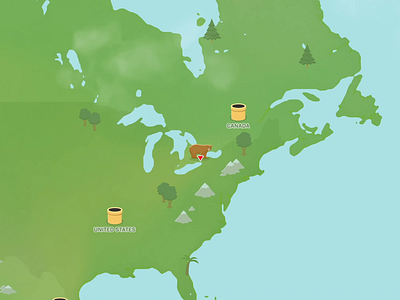 TunnelBear Map after effect animation app bear illustration map ui ux