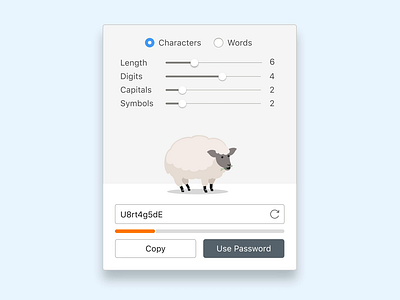 Password Generator for RememBear after effects animation app bear illustration password sheep ui ux