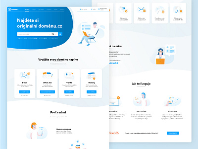 Domena.cz - Landing Page branding clean design domain search homepage icons illustration landingpage minimal modern search