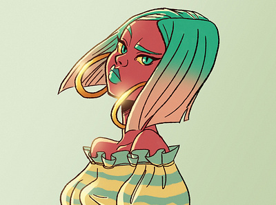 Chabe challenge characterdesign color palette digital 2d girl illustration photoshop