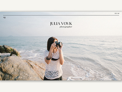 Landing page for the photographer