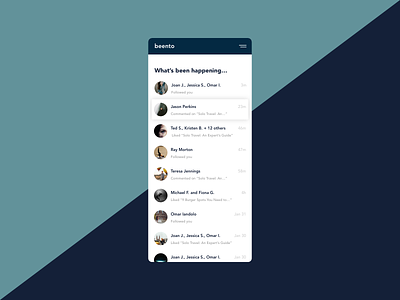Activity Feed 047 activity activity feed beento card comment dailyui design following like phone ui ux