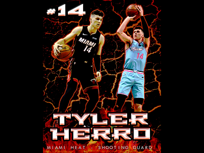 Tyler Herro miami heat poster design tyler herro