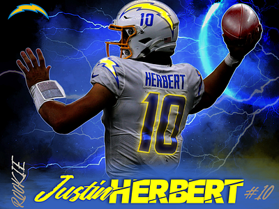 Justine Herbert justin herbert la chargers nfl poster design quarterback