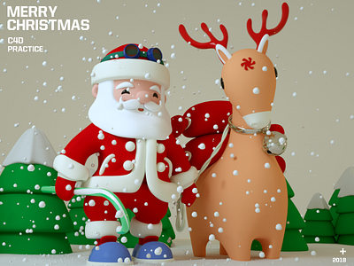 merry Christmas c4d character exersize illustration merrychristmas