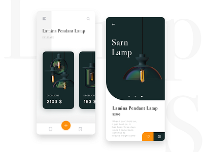 Lamps and lanterns app app design droplight green greenery lamp luminous shopping app simple clean interface simple design ui