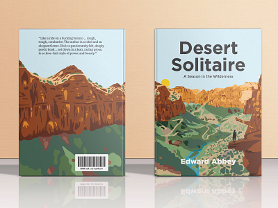 Desert Solitaire Book Cover pt1 book cover design graphic design illustration student project