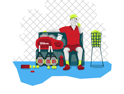 Tennis Player Illustration illustration