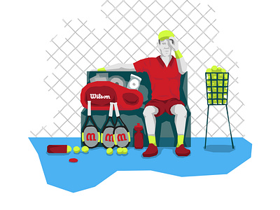 Tennis Player Illustration