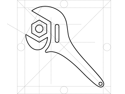 Wrench Grid draft grid icon outline wrench