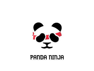 PandaNinja logo v2 branding cool design flat flat design icon ninja panda panda logo vector
