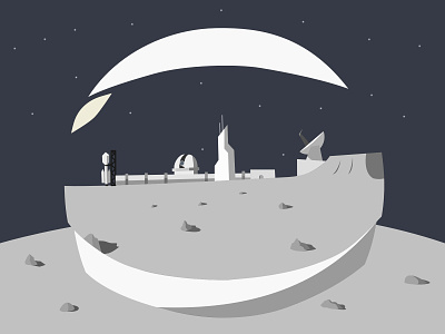 S P A C E affinity astronaut cool design flat flat design illustration lonely midnight space spaceman spaceship vector
