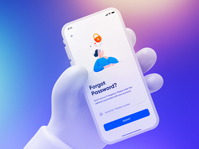 Forgot Password 3d 3d ui android design android ui forgot forgot password google illustration ios ios ui login material material design mobile design mobile ui mobile ux onboard onboarding password reset password