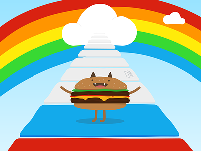 Game Concept burger cat concept game design rainbows