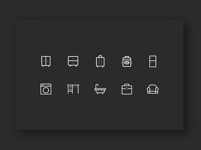 The second set of furniture icons app icon illustration logo ui