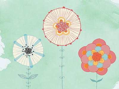 Blooming flowers illustration web design