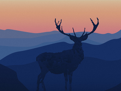 Deer and Mountains