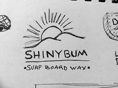 SHINY BUM rough idea branding sketch surf board wax surfing