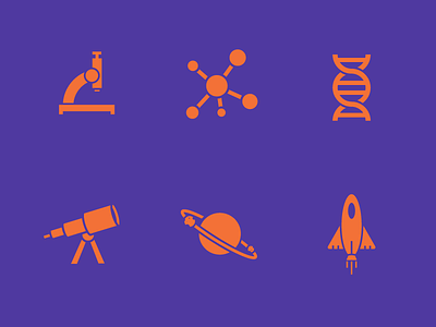 Science Icons helix molecule rocket science space