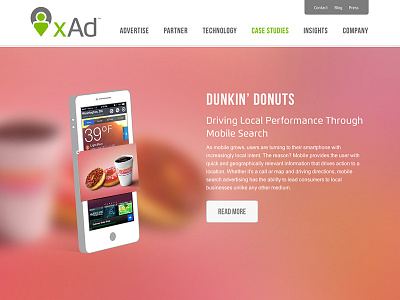 xad branding doughnuts iphone mobile pink ui ux website