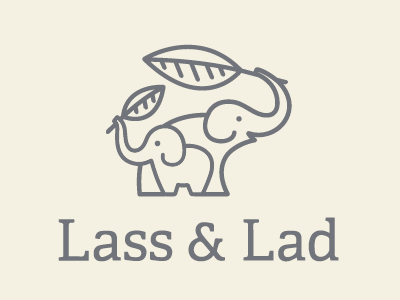 Lass & Lad branding child elephants logo mom