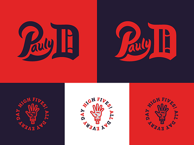 Pauly D branding half tone hand high fives lettering type