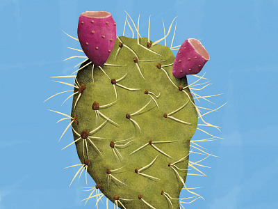 Going hard in the paint! cactus digital paint illustration photoshop prickly pear wip