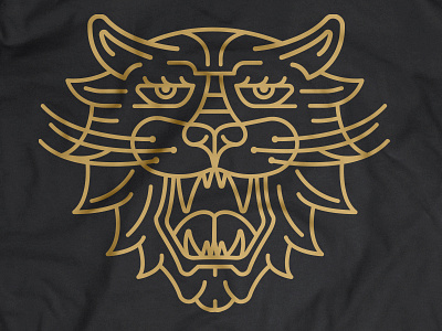 Sour Puss bobcat cat meow mono line vector wild