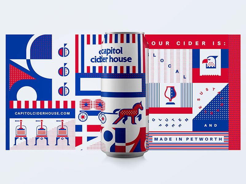 Universal Can #2 simple shapes press horse apple dc cidery brewery brewing can packing flat geometric illustration cider branding