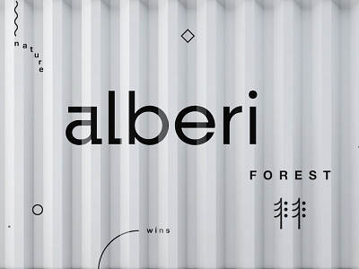 Alberi branding dutch flat forest fun type geometric illustration modern playful simple trees