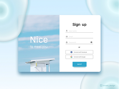 Sign up page app blues clear daily ui dailyuichallenge design figma inspiration interface simplicity ui ux uxui web