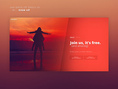 100 DAYS OF DAILY UI - #1 - Sign up daily ui sign up webdesign