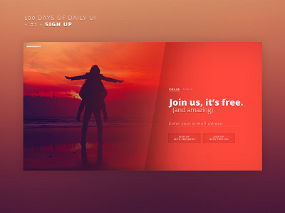 100 DAYS OF DAILY UI - #1 - Sign up