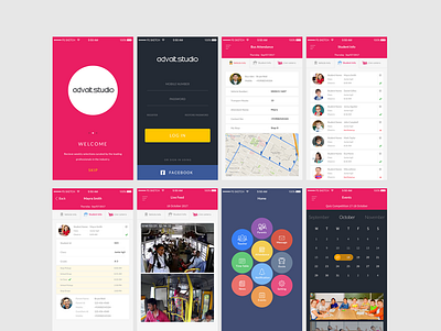 tracking school bus mobile app branding design app school app tacking ui ux web design