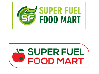 Super fuel food mart branding illustration logo typography vector