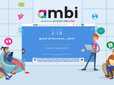 Ambi Social Network branding broucher illustration typography