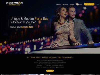 Party Bus branding design ux website