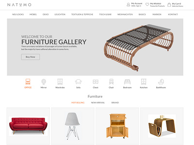 Furniture E-commerce website branding design typography ux vector website