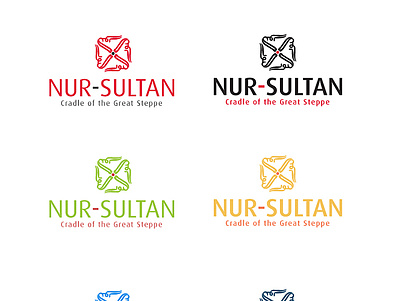 Nur-sultan branding illustration logo typography vector